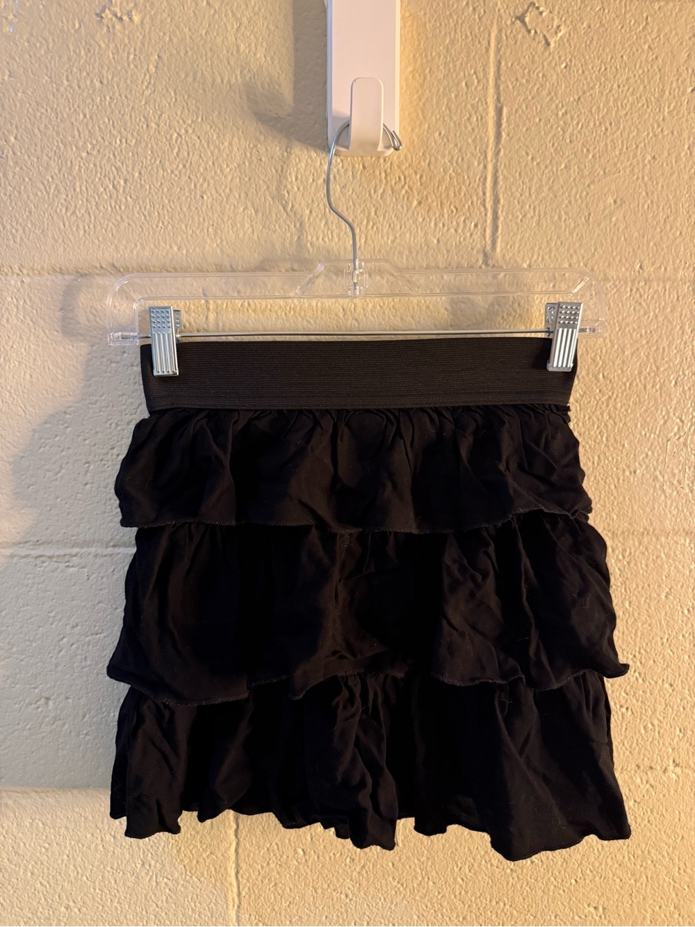Amy Byer Black Ruffled Tier Mini Skirt